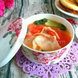 西紅柿肉絲面片湯的做法[圖]