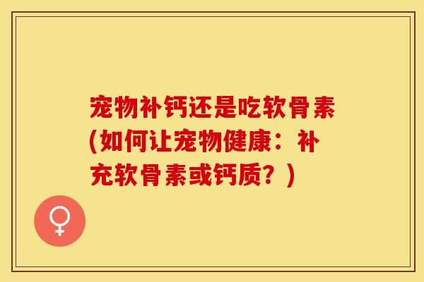 寵物補鈣還是吃軟骨素(如何讓寵物健康：補充軟骨素或鈣質(zhì)？)