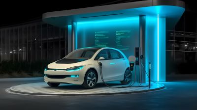 電動(dòng)汽車充電站建筑外觀攝影圖片