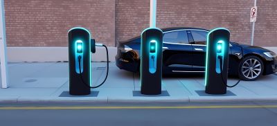 科技感智能充電站攝影圖片