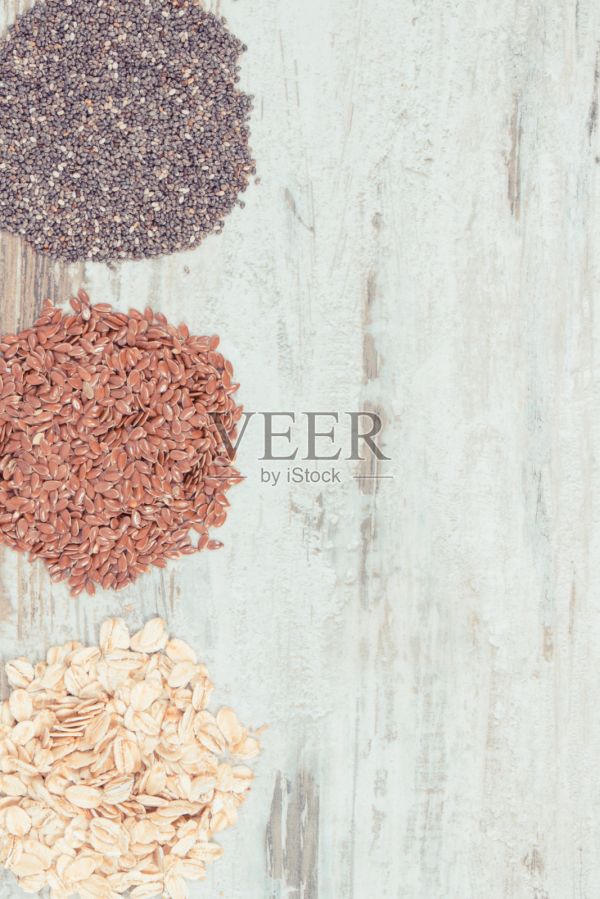 健康产品和成分来源天然维生素和膳食纤维，复制空间的文字照片摄影图片