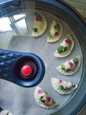 簡單易學(xué)又養(yǎng)眼的鮮花蒸餃的做法 步驟4