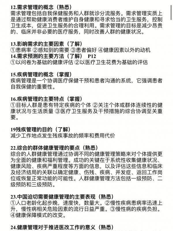 健康管理師，必背考試大綱，背完必過