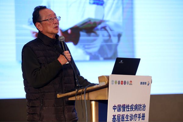 著名心血管病專家、北京大學(xué)人民醫(yī)院心研所所長(zhǎng)胡大一教授發(fā)言