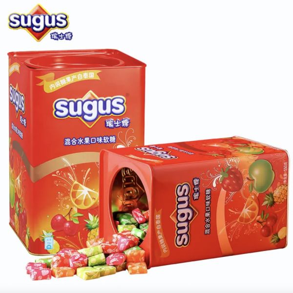 瑞士糖sugus混合水果味软糖礼盒装550g*2桶