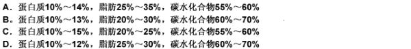 膳食中三大熱能營(yíng)養(yǎng)素的來(lái)源比例為（）較適宜。 