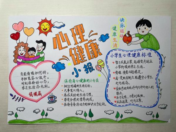 心理健康手抄报怎么画简单又漂亮 心理健康手抄报怎么画简单又漂亮有字
