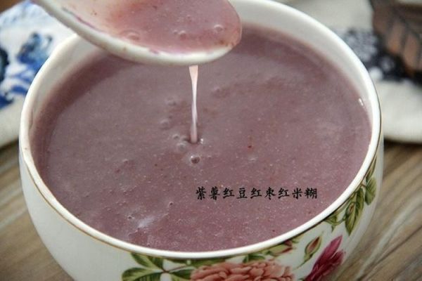 紫薯紅豆紅棗紅米糊