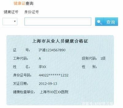 上海市健康证快速查询系统入口