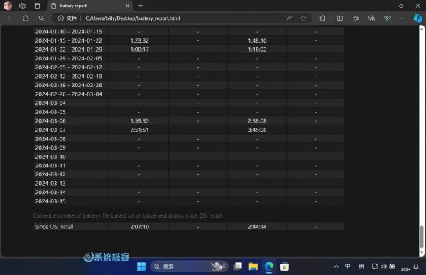 Windows 电池报告