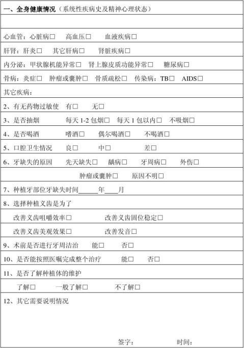 患者健康情況說(shuō)明1