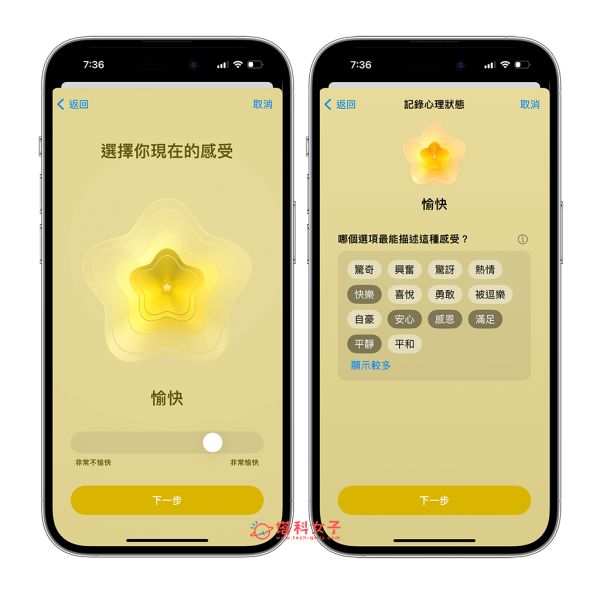 iPhone 心理状态记录：记录心情感受
