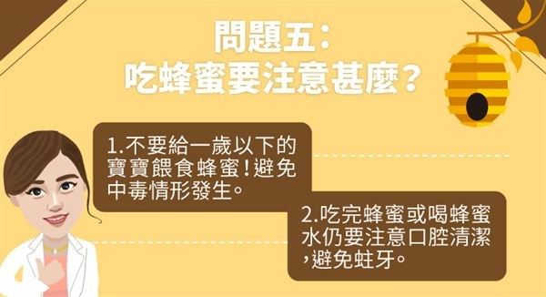 問題五：吃蜂蜜要注意甚麼？