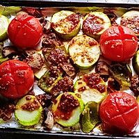 蒜蓉黑椒汁烤時蔬的做法圖解2