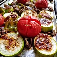 蒜蓉黑椒汁烤時蔬的做法圖解3