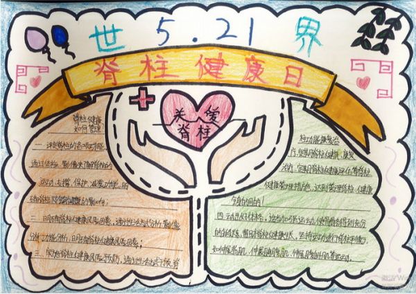 世界脊柱健康日手抄報(bào)圖片簡(jiǎn)單又好看