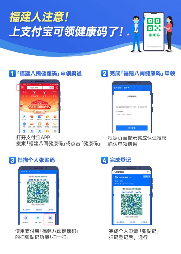 @福建人，上支付宝也可以领取八闽健康码了