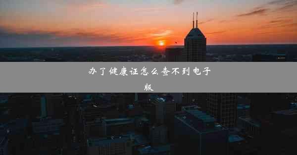 办了健康证怎么查不到电子版