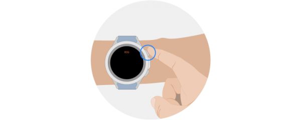 佩戴 Galaxy Watch 并測量心電圖。