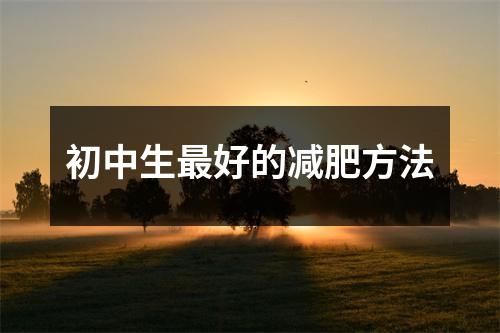初中生最好的減肥方法