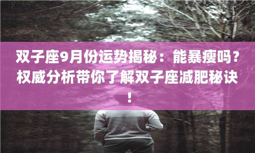 2雙子座9月份運(yùn)勢(shì)揭秘：能暴瘦嗎？權(quán)威分析帶你了解雙子座減肥秘訣！
