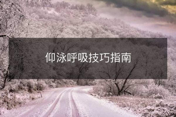 仰泳呼吸技巧指南