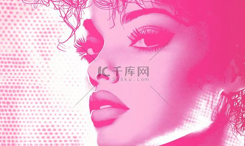 暴富暴瘦暴美摄影照片流行艺术背景半色调漫画图案与星暴卡通质感粉红色双色调效果