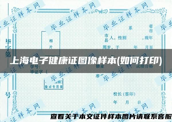 上海電子健康證圖像樣本(如何打印)