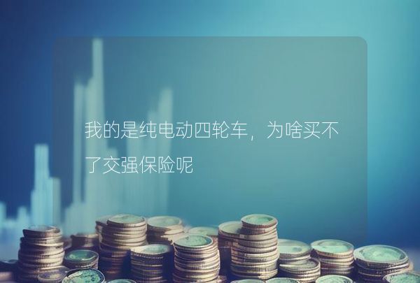 我的是纯电动四轮车，为啥买不了交强保险呢