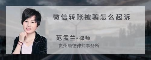 微信转账被骗怎么起诉