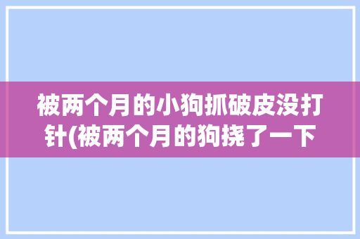 被两个月的小狗抓破皮没打针(被两个月的狗挠了一下没出血)