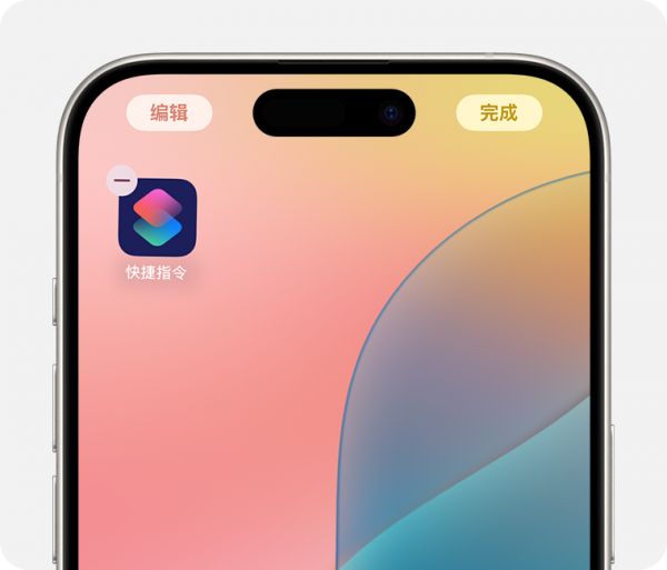 iPhone 屏幕显示了一个 App，这个 App 的左上角显示了“移除”图标。