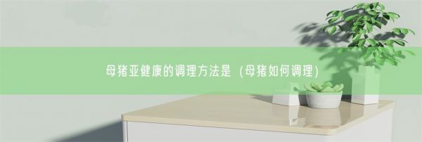 母猪亚健康的调理方法是(母猪如何调理)(图1)