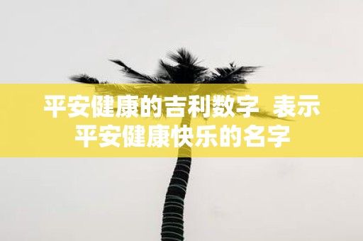 平安健康的吉利数字 表示平安健康快乐的名字
