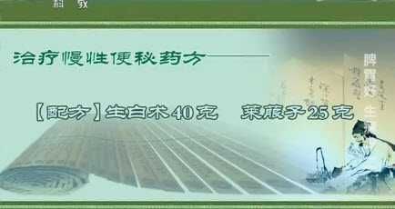 治疗慢性便秘药方