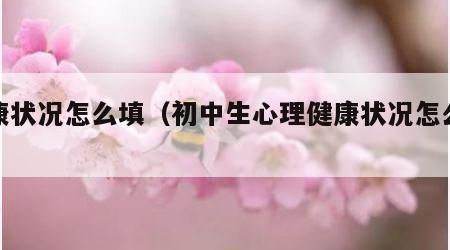 健康狀況怎么填（初中生心理健康狀況怎么填）