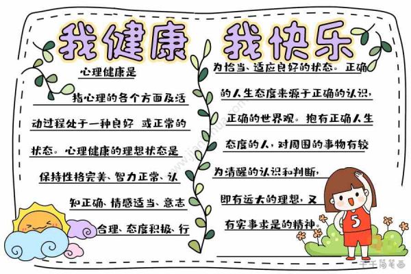 我健康 我快乐手抄报_健康手抄报简笔画