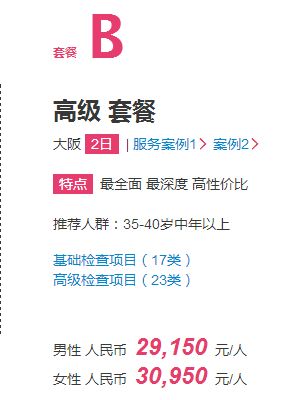 體檢價(jià)目表2