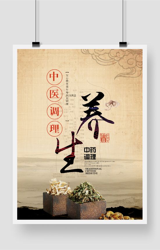 传统中医养生宣传展板海报