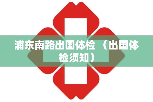 浦東南路出國體檢 （出國體檢須知）