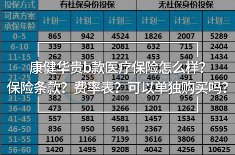 康健華貴b款醫(yī)療保險