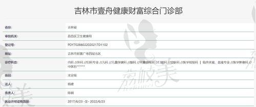 吉林市壹舟健康財(cái)富綜合門診部
