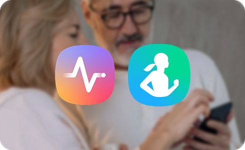 Samsung Health Monitor and Samsung Health icons.