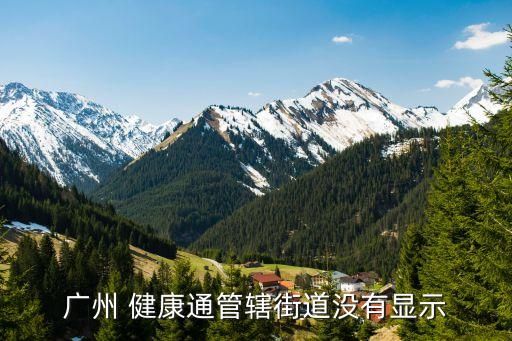 廣州 健康通管轄街道沒有顯示