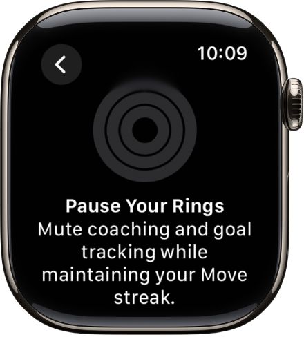 The Pause Your Rings screen.