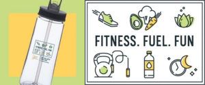 Health and Wellness water bottle image and label