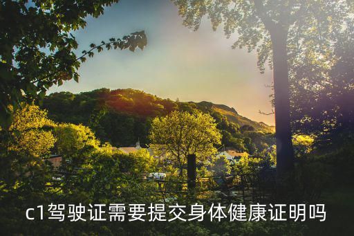 c1驾驶证需要提交身体健康证明吗