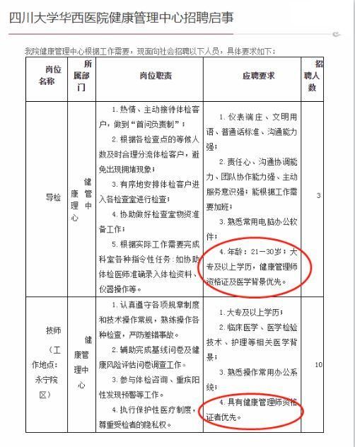 三甲医院设置健康管理中心！健康管理师证书成为准入门槛