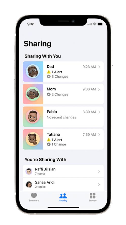 iPhone 健康分享功能教程，iOS 15 可共享健康摘要与接收即时通知 第6张