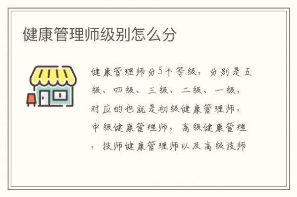 健康管理师级别怎么分